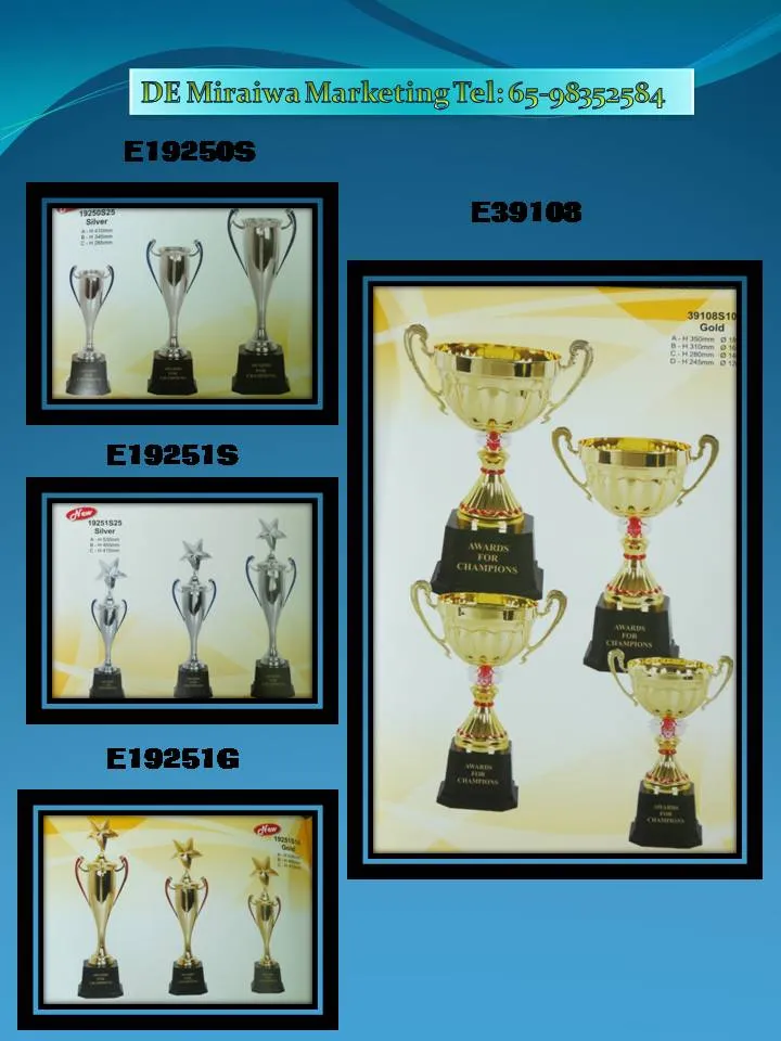 Cup sets, gold and silver