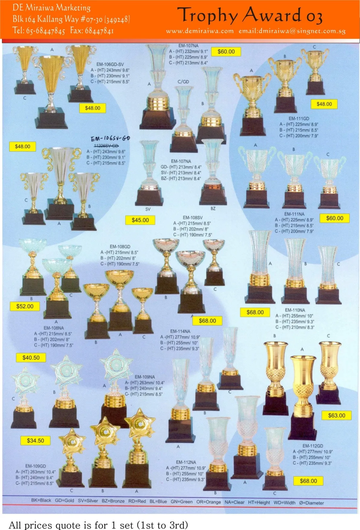 Figure and cup trophies